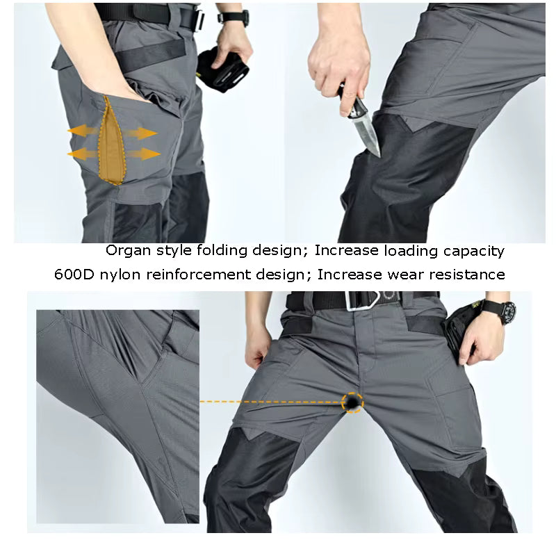 Mens Waterproof Stretch Multi Pocket Cargo Pants