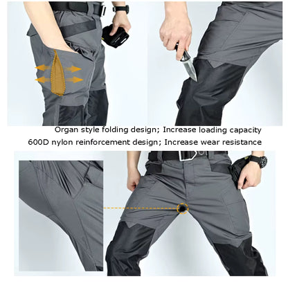 Mens Waterproof Stretch Multi Pocket Cargo Pants